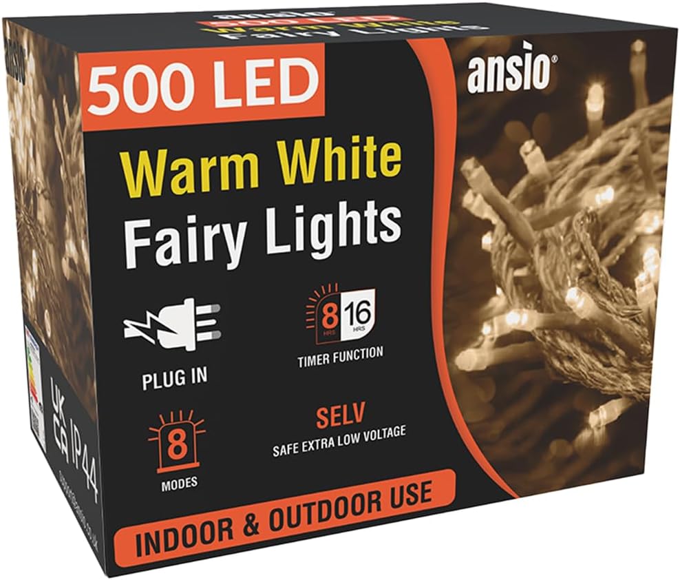 ANSIO® Christmas Lights 500 LED 50m/164ft Christmas Tree Lights for Indoor & Out...