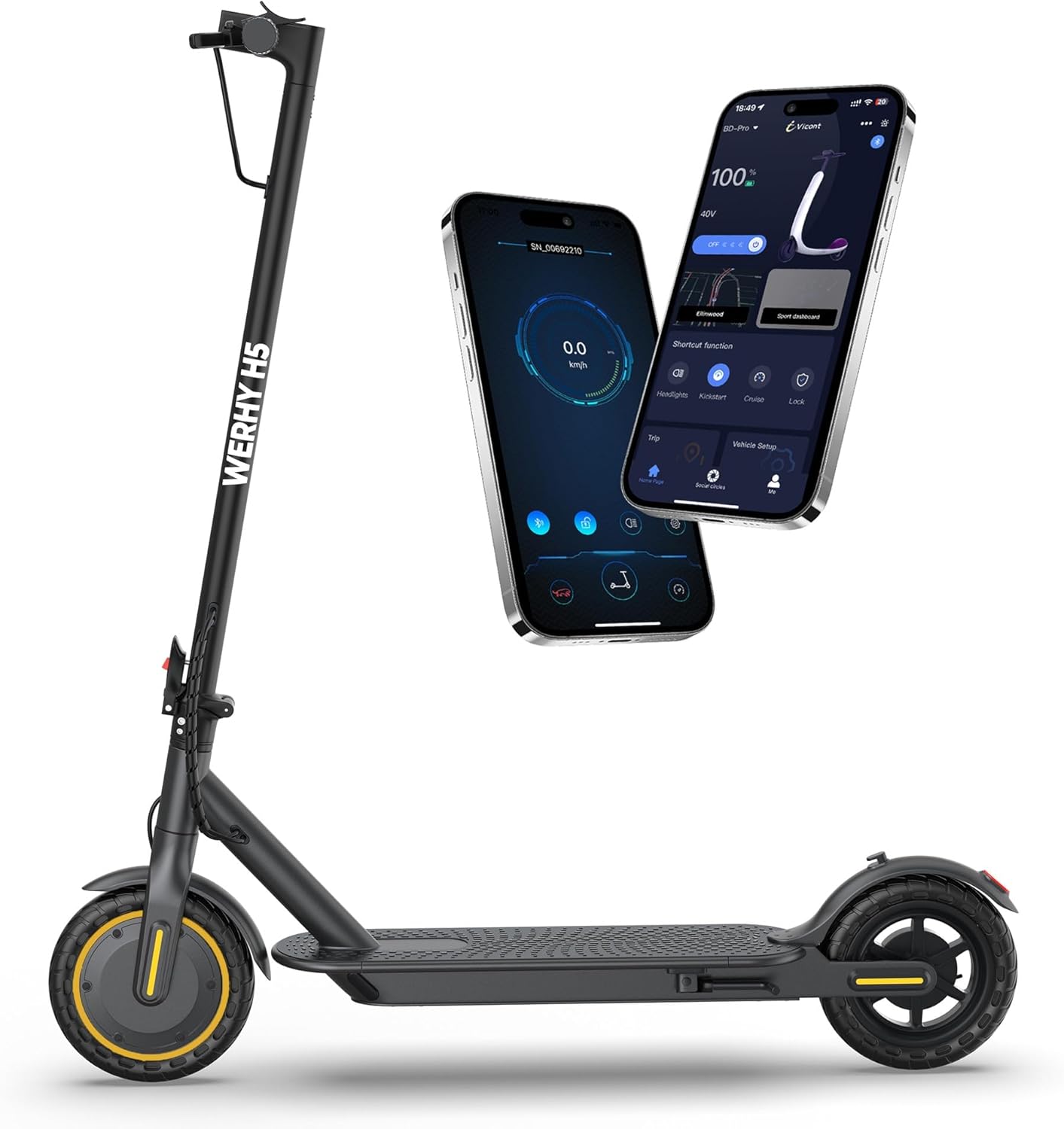 WERHY 8.5''/10'' Electric Scooter, 350W/500W Motor, Top Speed 19/22 mph, Max 28/...