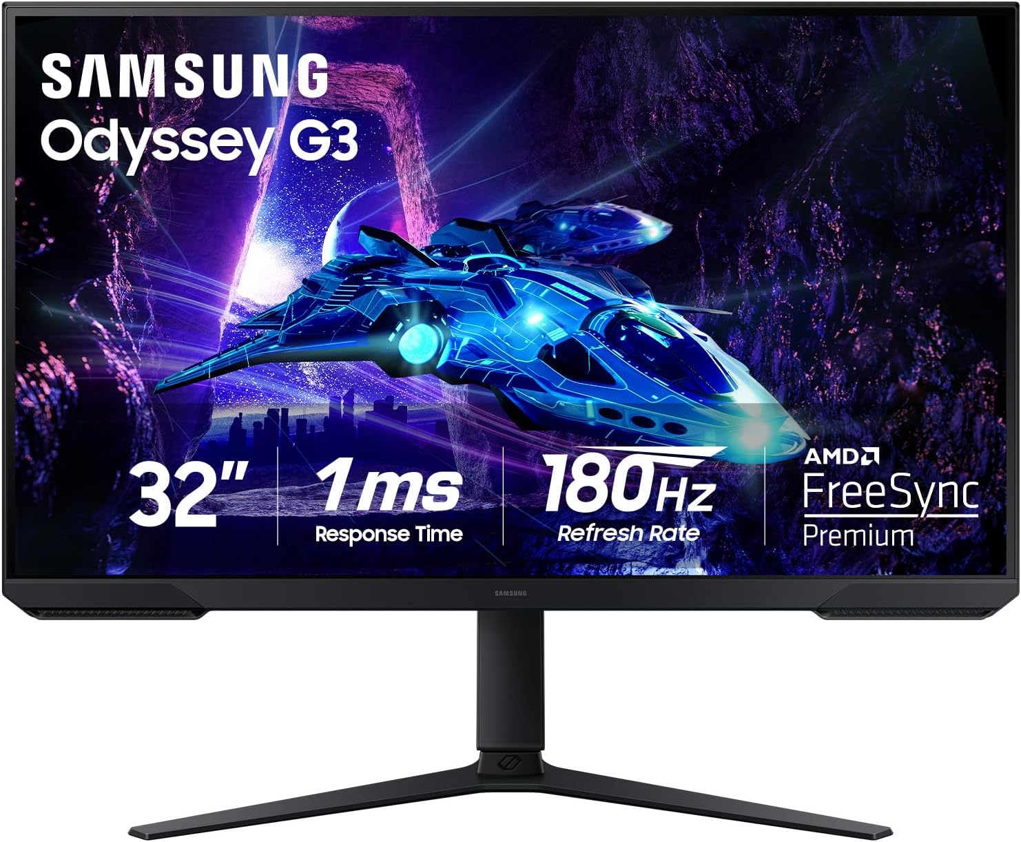 Samsung 32-Inch Odyssey G3 (G30D) Series FHD Gaming Monitor, 1ms, 180Hz, AMD Fre...