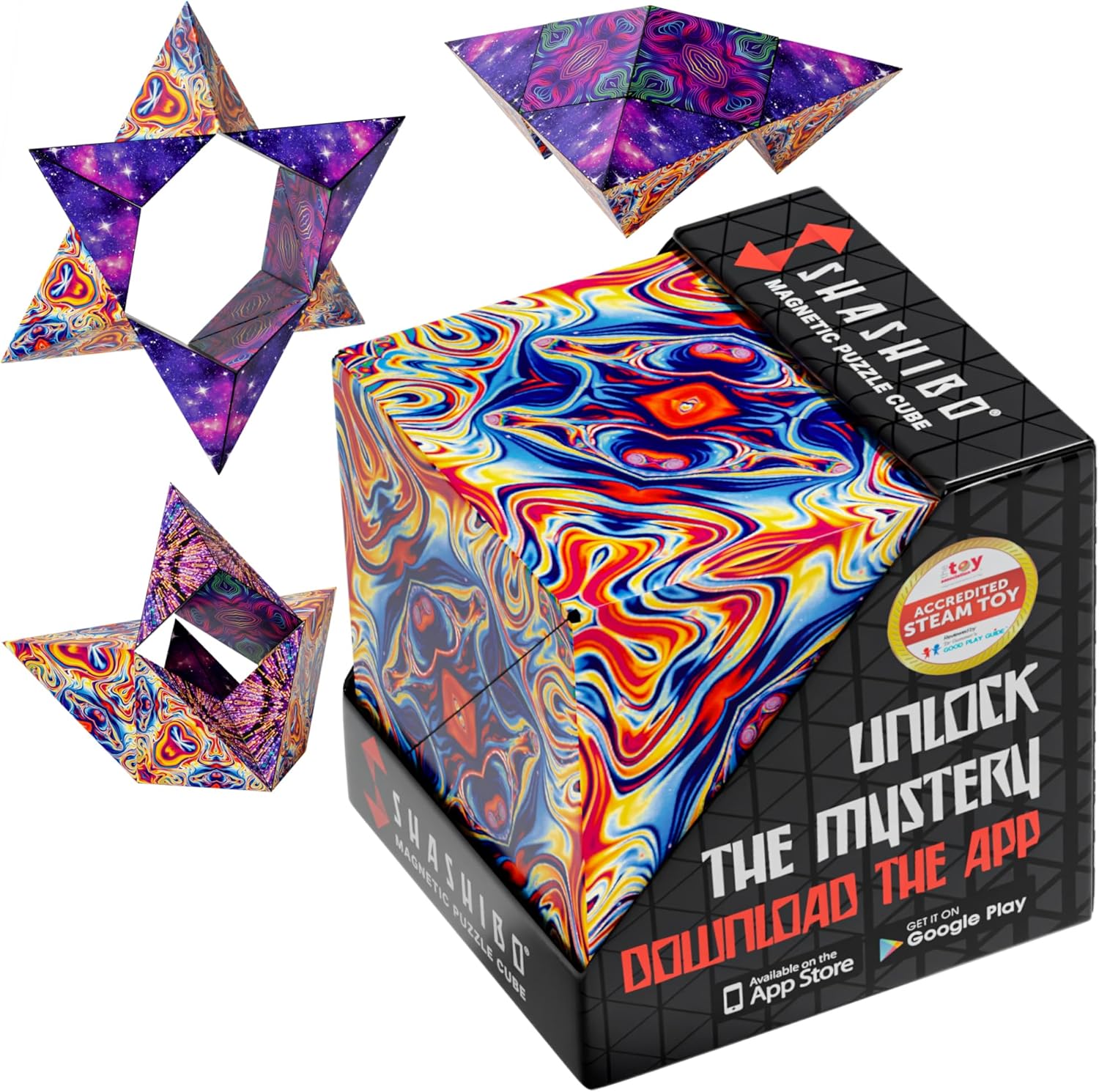 Shashibo Shape Shifting Box - Award-Winning STEM Fidget Toy with Strong Magnets...
