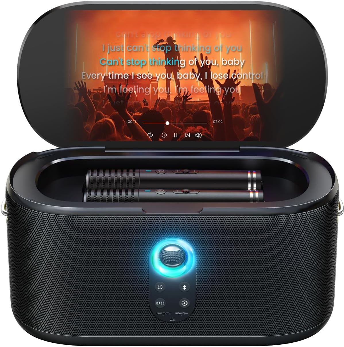 Ikarao Karaoke Machine for Adults, with Lyrics Display, 10.1" Screen, 280W, 2+2...