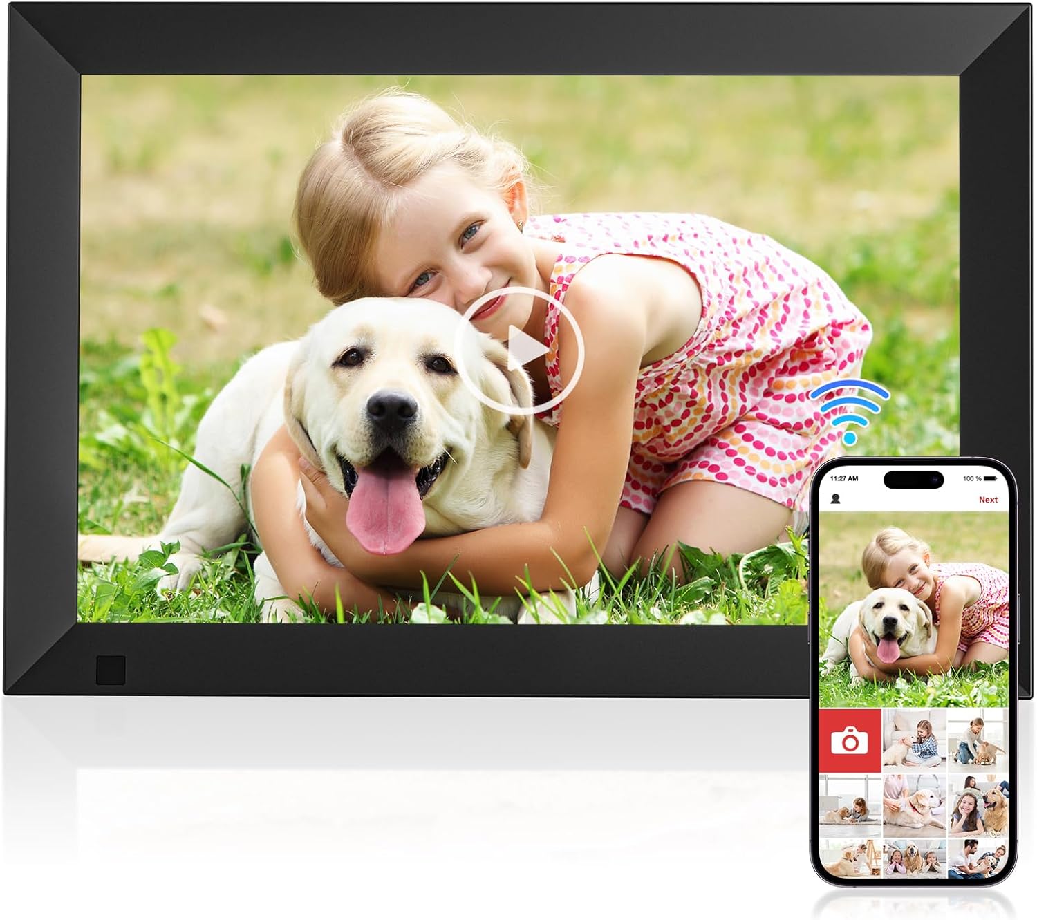 High-Quality Digital Photo Frame Wifi, Special Photo Frame with Built-in 32GB Me...