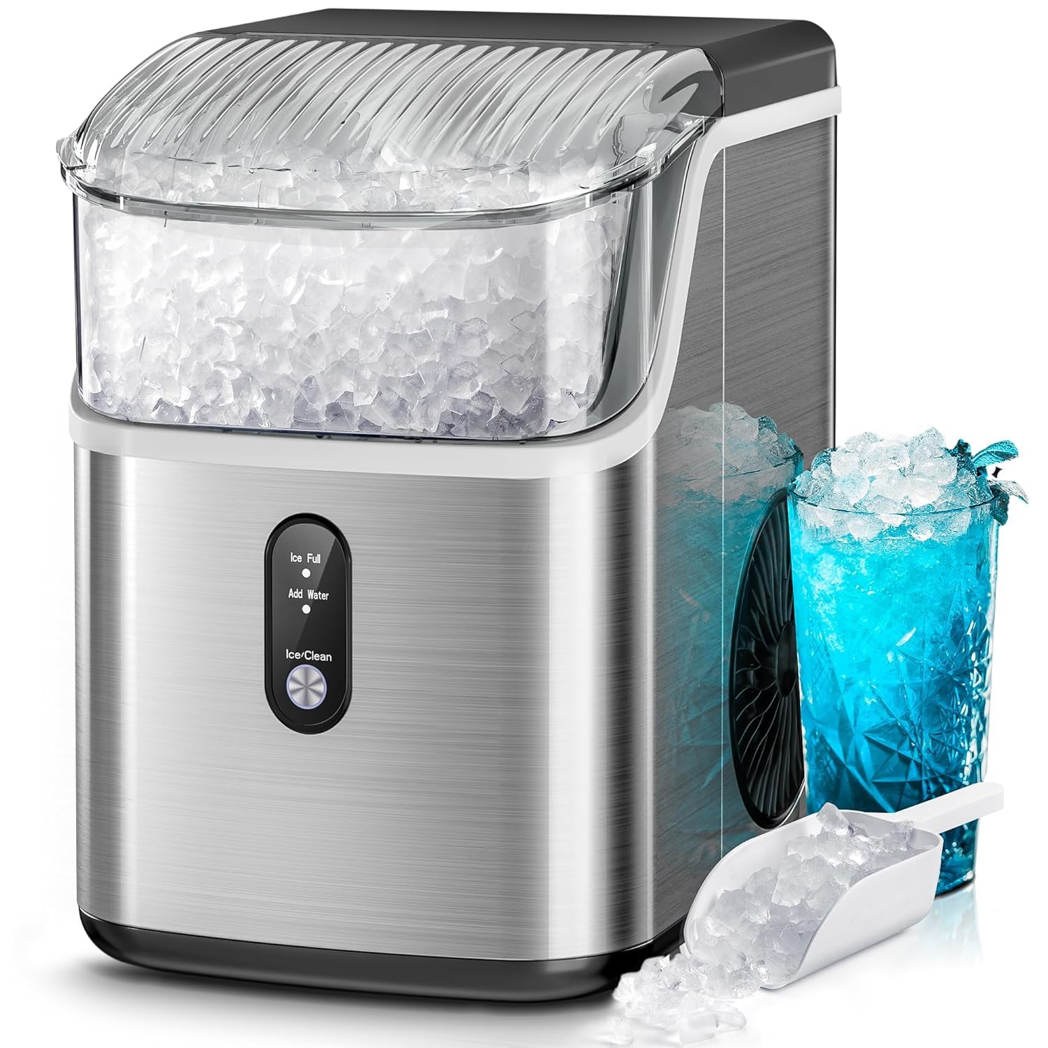 Kismile Nugget Ice Makers Countertop,Portable Ice...