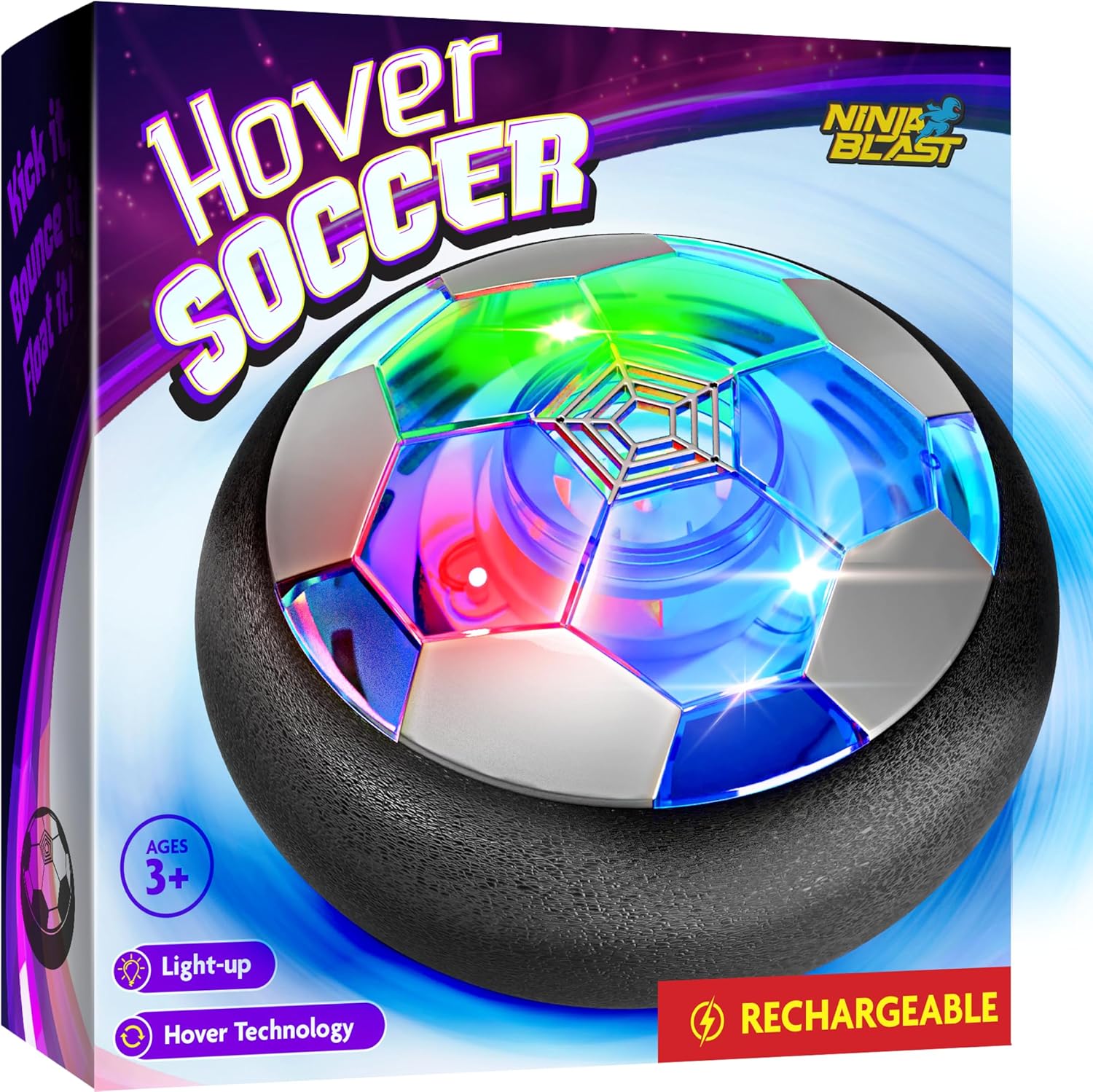 Ninja Blast Hover Soccer Light-Up Ball, Indoor Toy Games Gifts for Birthday, Kid...