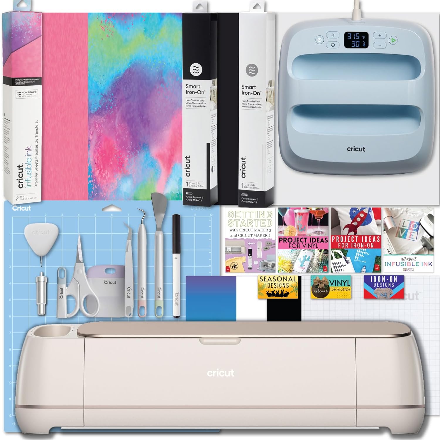 Cricut Maker 4 and Easy Press 3 Machine Combo Bundle - Craft Cutting Machine wit...