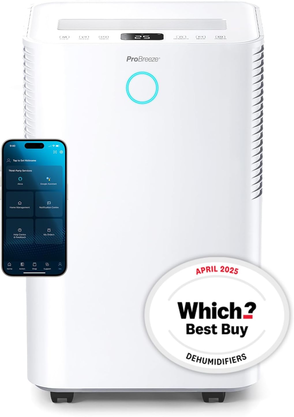 Pro Breeze® 20L OmniDry WiFi Dehumidifier with Automatic Humidity Sensor & Displ...