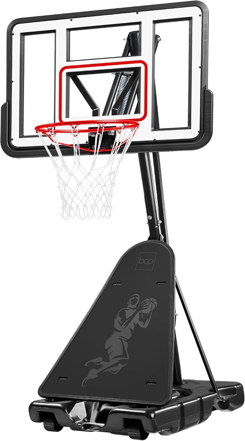 Best Choice Products 4.4-10ft Adjustable Regulation Basketball Hoop, Portable Go...