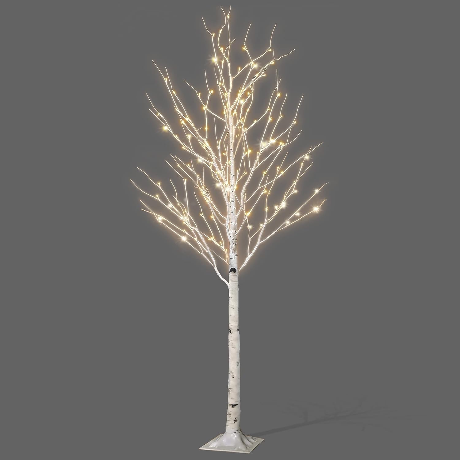 NETTA 5FT Birch Twig Tree with 120 Warm White LED Lights, Auto-Off Timer and 8 L...