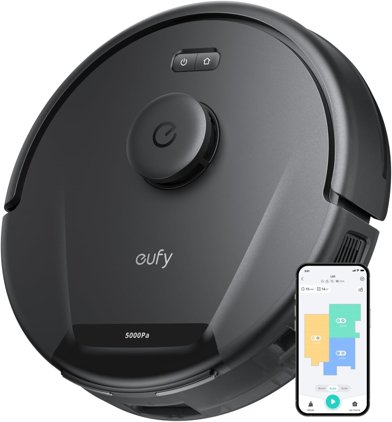 eufy L60 Robot Vacuum Cleaner, Ultra Strong 5,000 Pa Suction to Remove Hair, Dus...