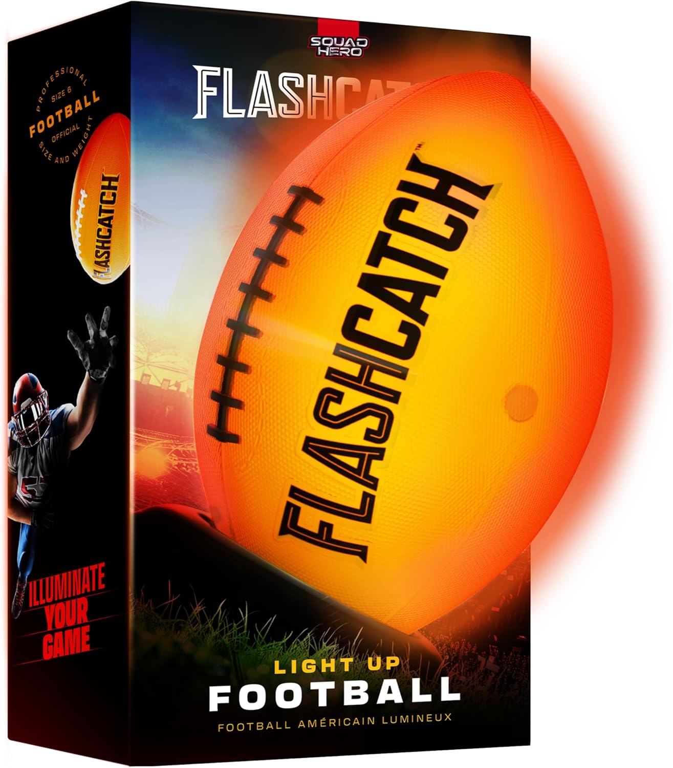 Light Up Football - Glow in the Dark Ball - NO 6 - Boys Gifts - Outdoor Sports,...