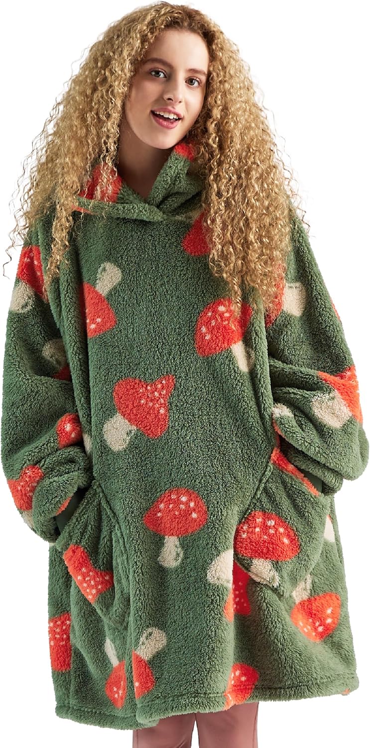 Bedsure Oversized Blanket Hoodie, Special Wearable Ultra Soft Sherpa Fleece, Coz...