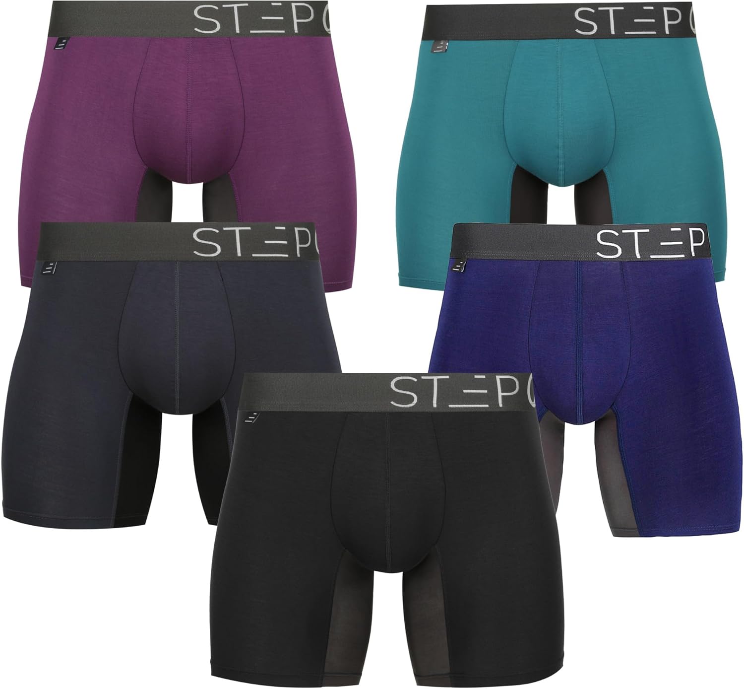 Exclusive STEP ONE Mens Boxers Shorts, Premium Multipack Underwear for Men, 5 Pa...