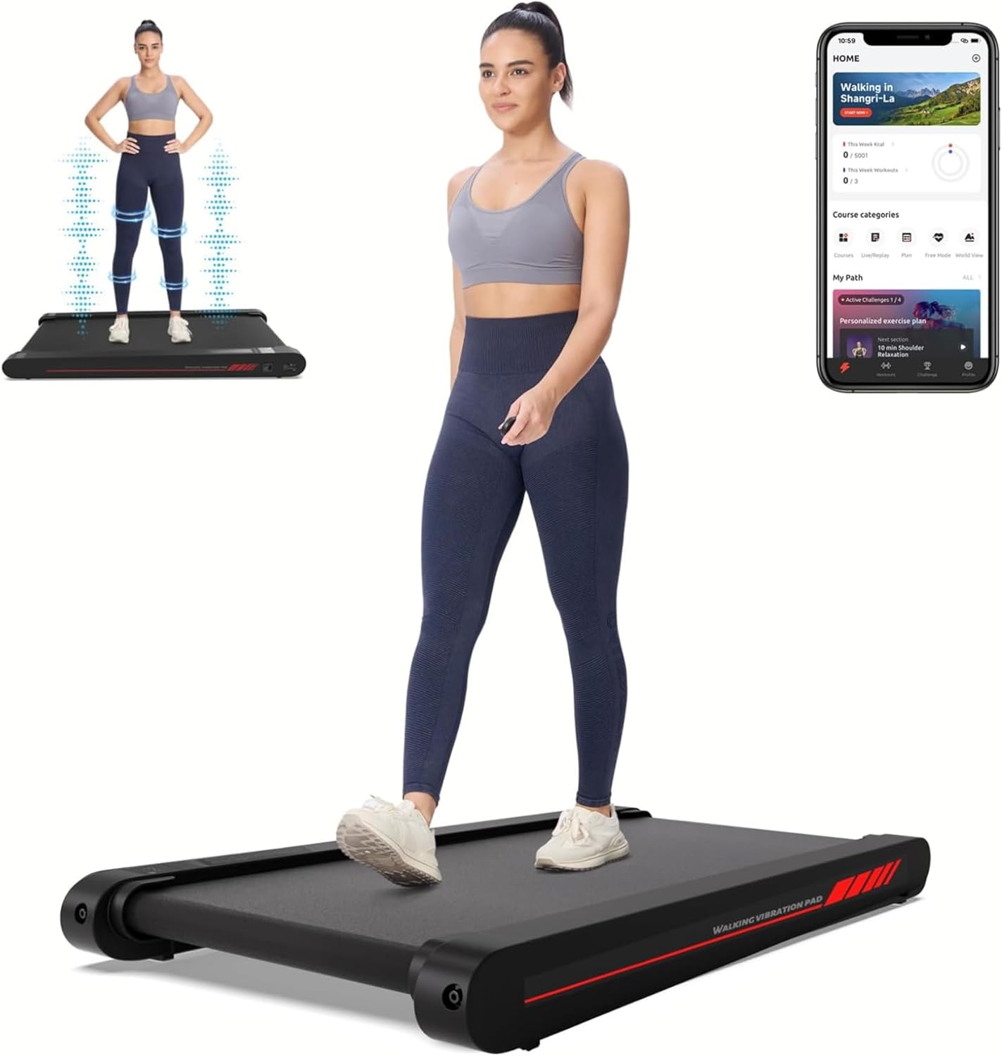 Sperax Walking Treadmill Pad with APP, 3 in 1 Under Desk Treadmill, 400W Low Noi...