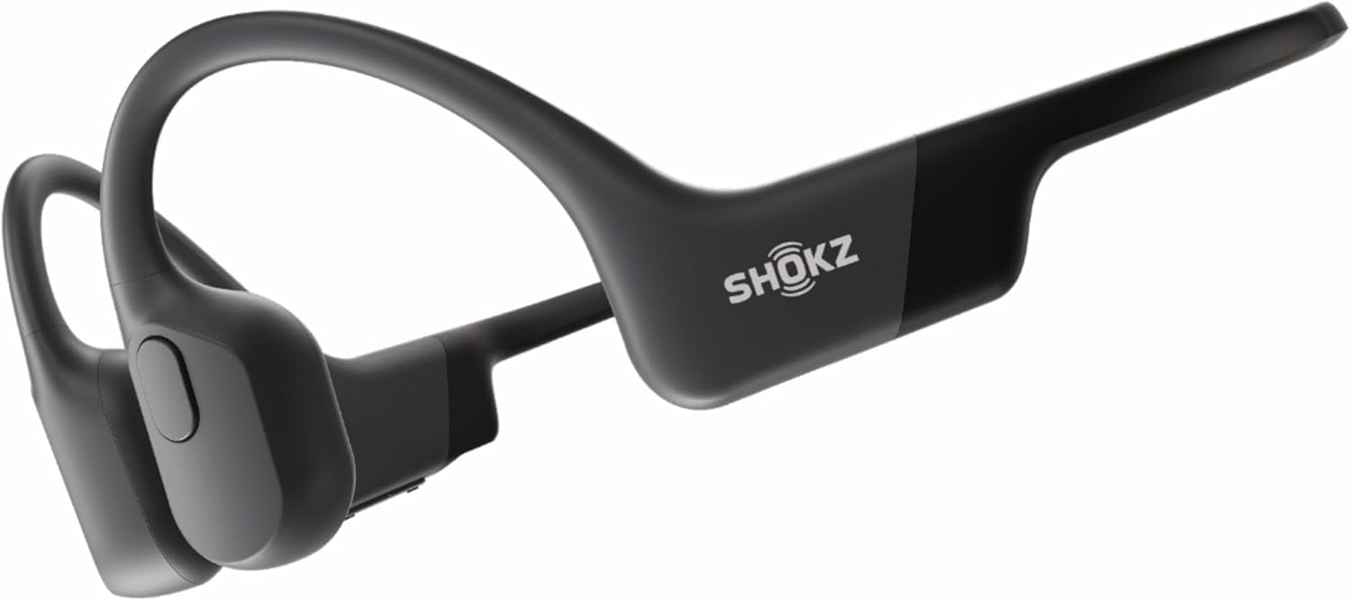 SHOKZ OpenRun Bone Conduction Headphones, Open-Ear Bluetooth Sports Earphones wi...