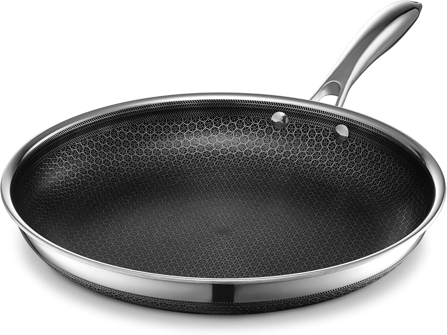 HexClad Hybrid Nonstick 12-Inch Frying Pan, Stay-Cool Handle, Dishwasher-Friendl...