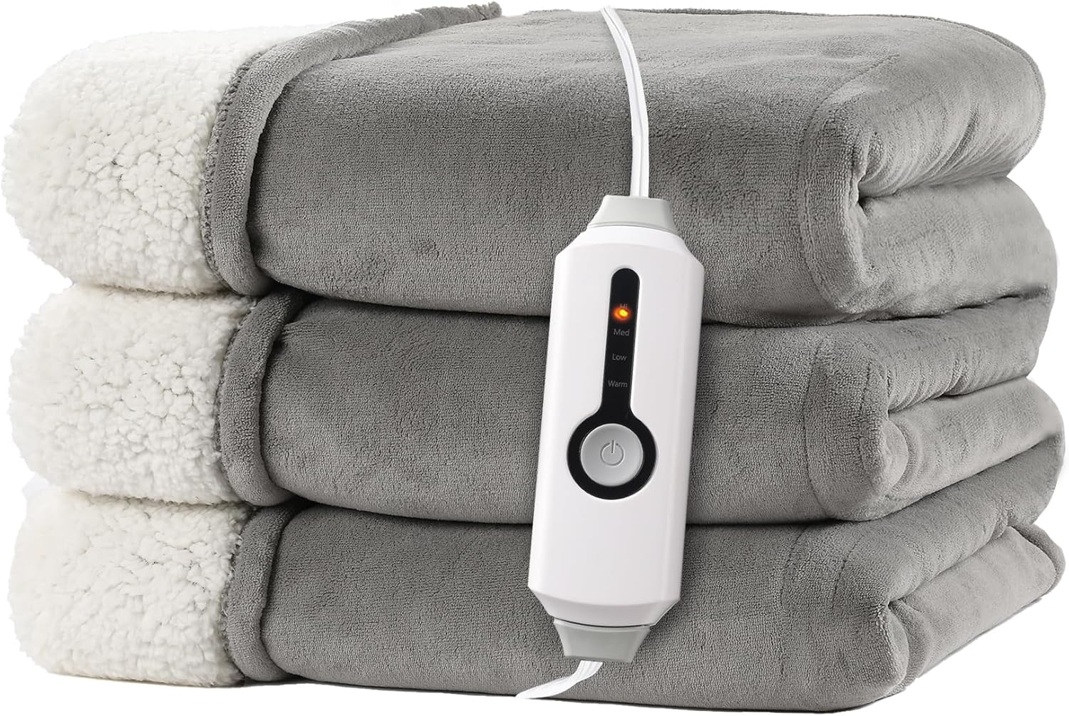 High-Quality Electric Heated Blanket, Comfortable Dual-Sided Microplush Full Siz...