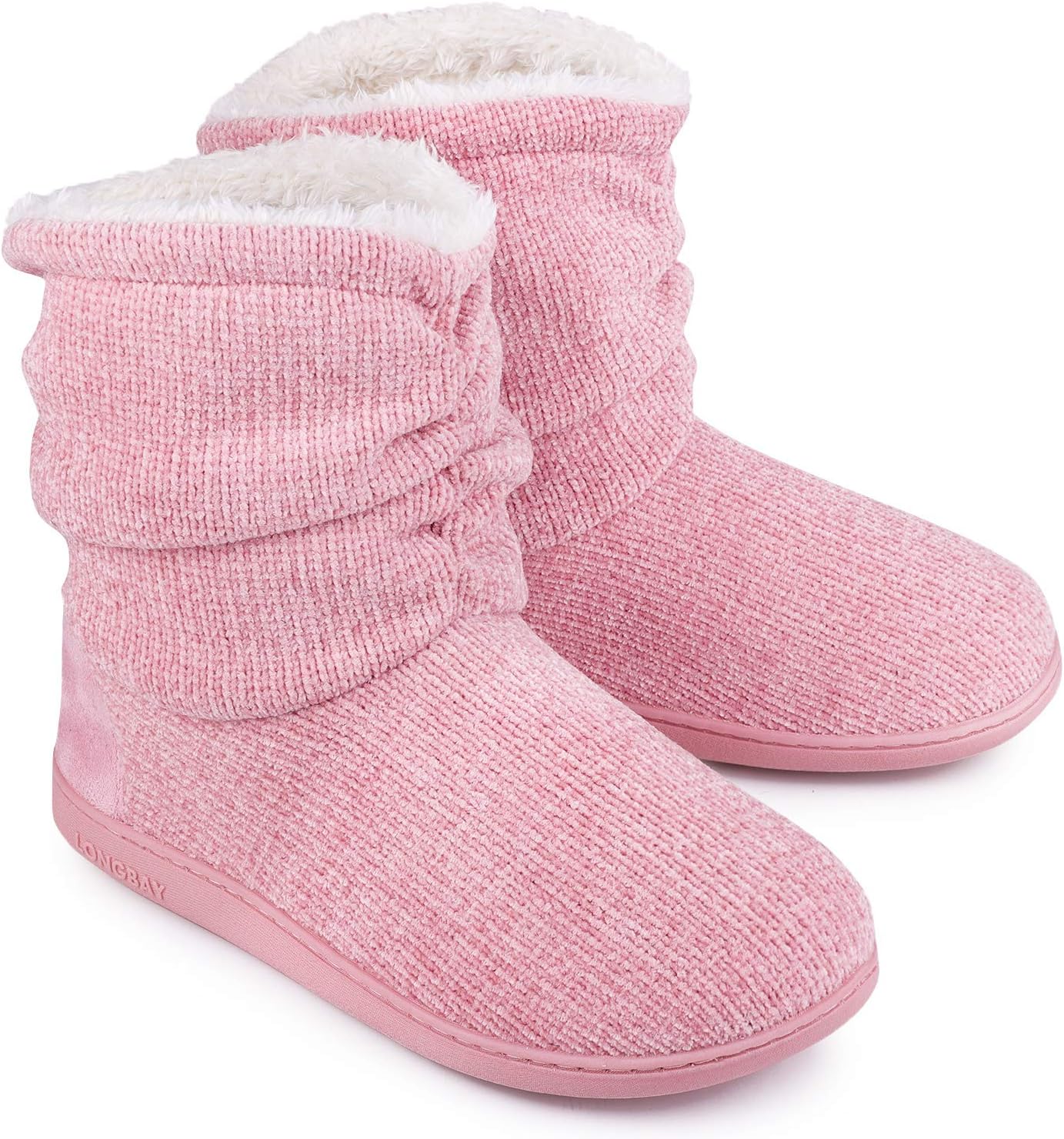 LongBay Women's Warm Slipper Boots Plush Fleece Lining Memory-Foam Cushioning No...