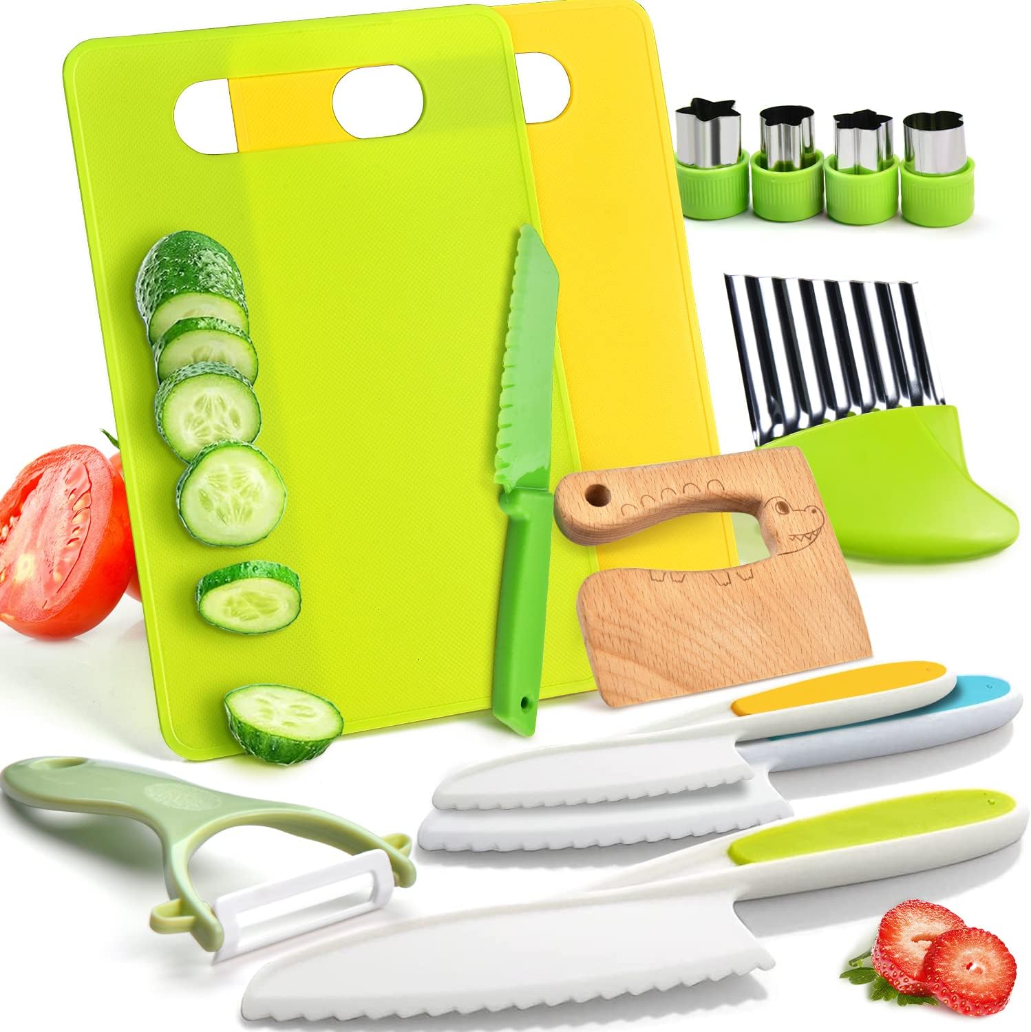 13 Pieces Montessori Kitchen Toys for Toddlers-Kids Cooking Sets Real-Toddler To...
