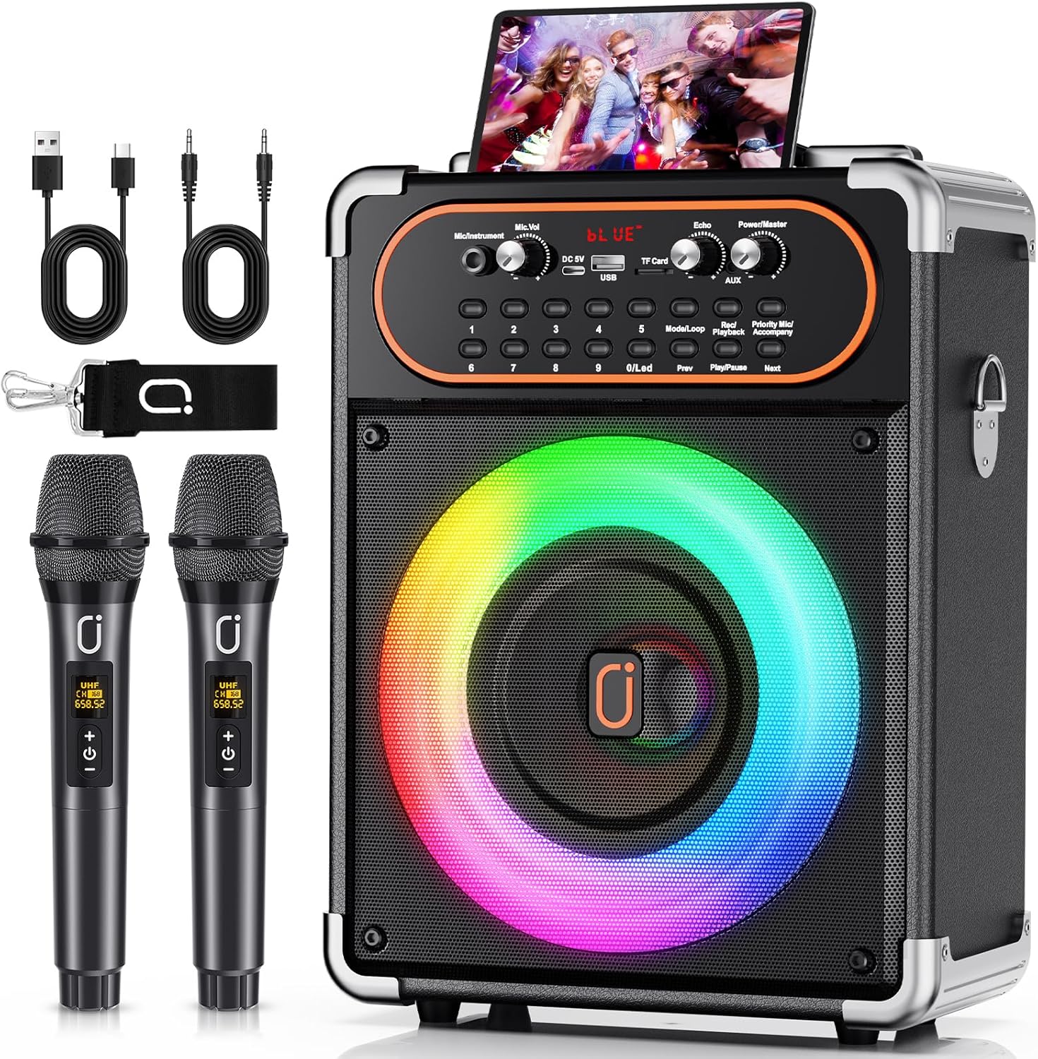 Top-notch Karaoke Machine, Cutting-edge Portable Bluetooth 5.3 Karaoke Speaker f...