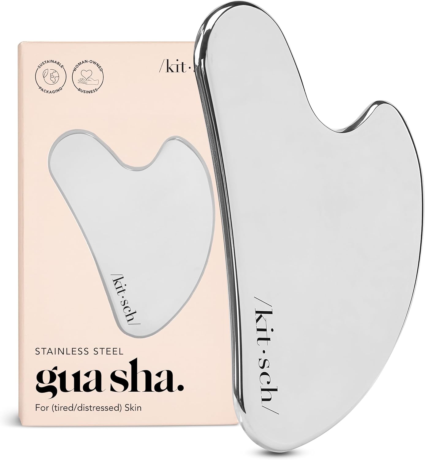Kitsch Stainless Steel Gua Sha Facial Tools - Guasha Tool for Face, Face Sculpti...