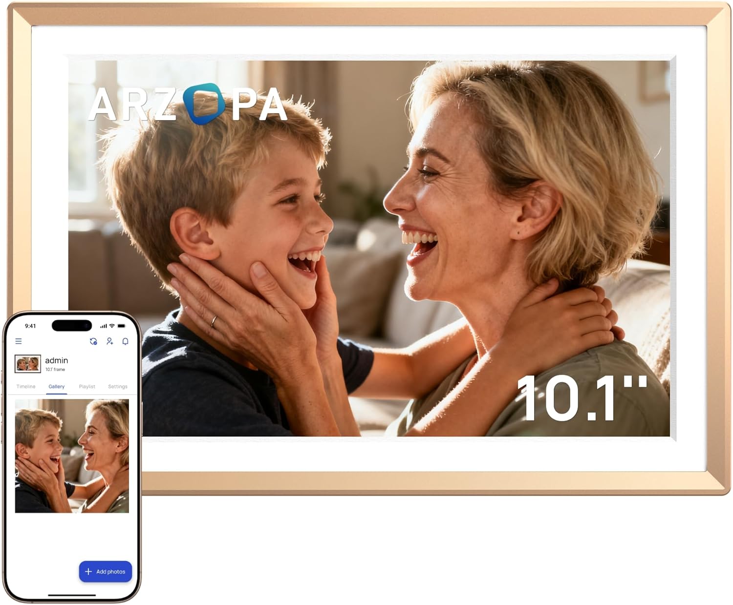 ARZOPA 10.1" Metal Digital Photo Frame, Unique Digital Picture Frame With Free C...