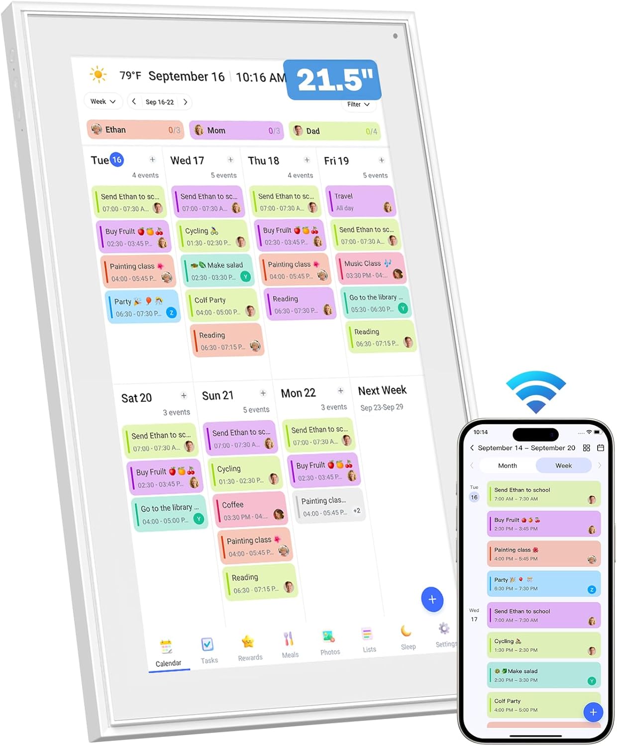 Canupdog 21.5 Inch Digital Calendar, Innovative Electronic Planner