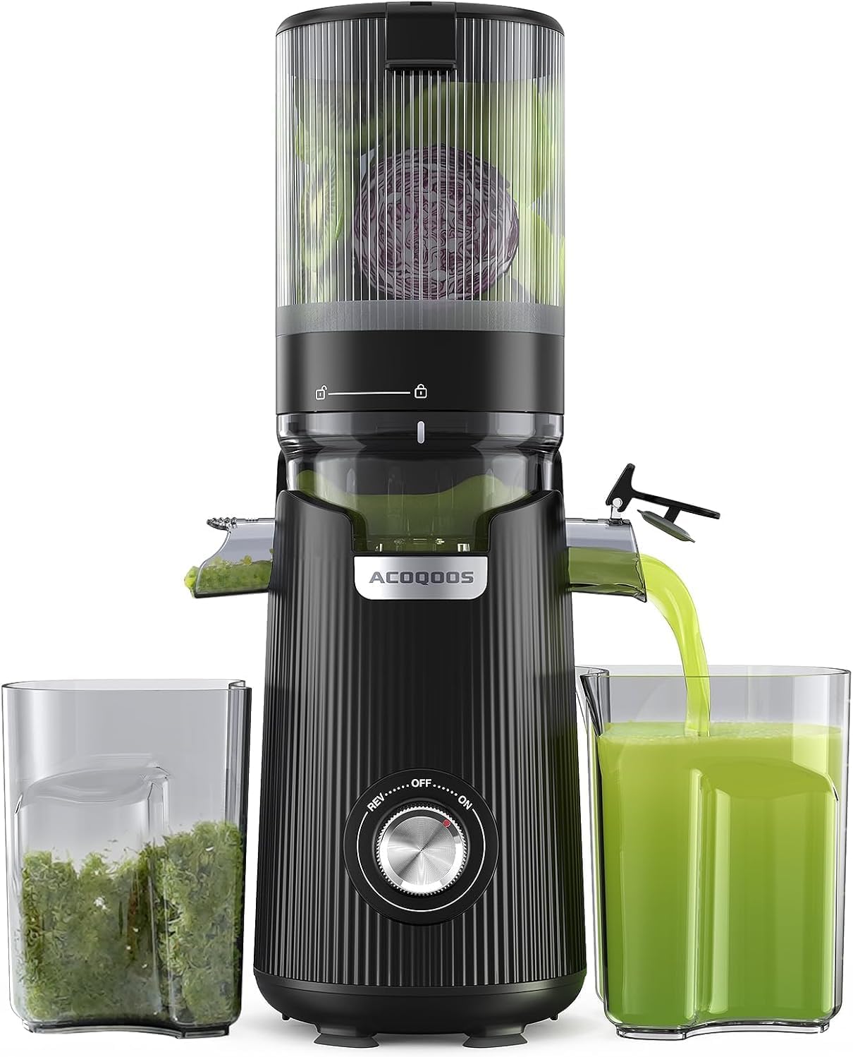 ACOQOOS Juicer Machines, 135MM Wide Chute for Whole Fruit and Vegetable,1.8L Aut...