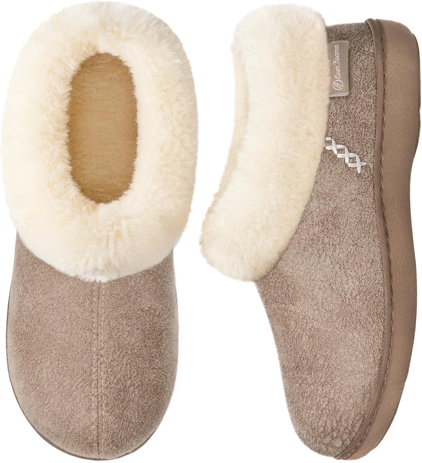 EverFoams Women's Microsuede Fuzzy Plush Lined Slippers with Cosy Memory Foam 5/...