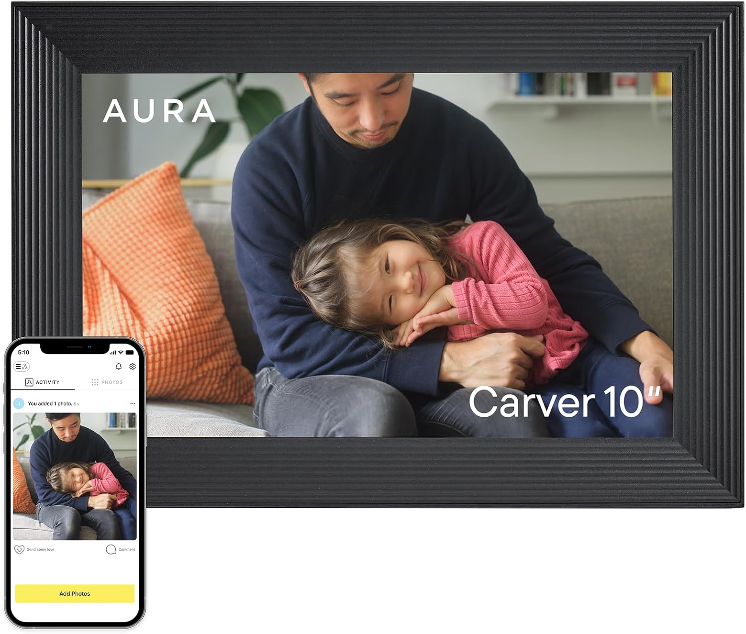 Aura Carver HD WiFi Digital Picture Frame, Special 10.1” Picture Frame with Aura...