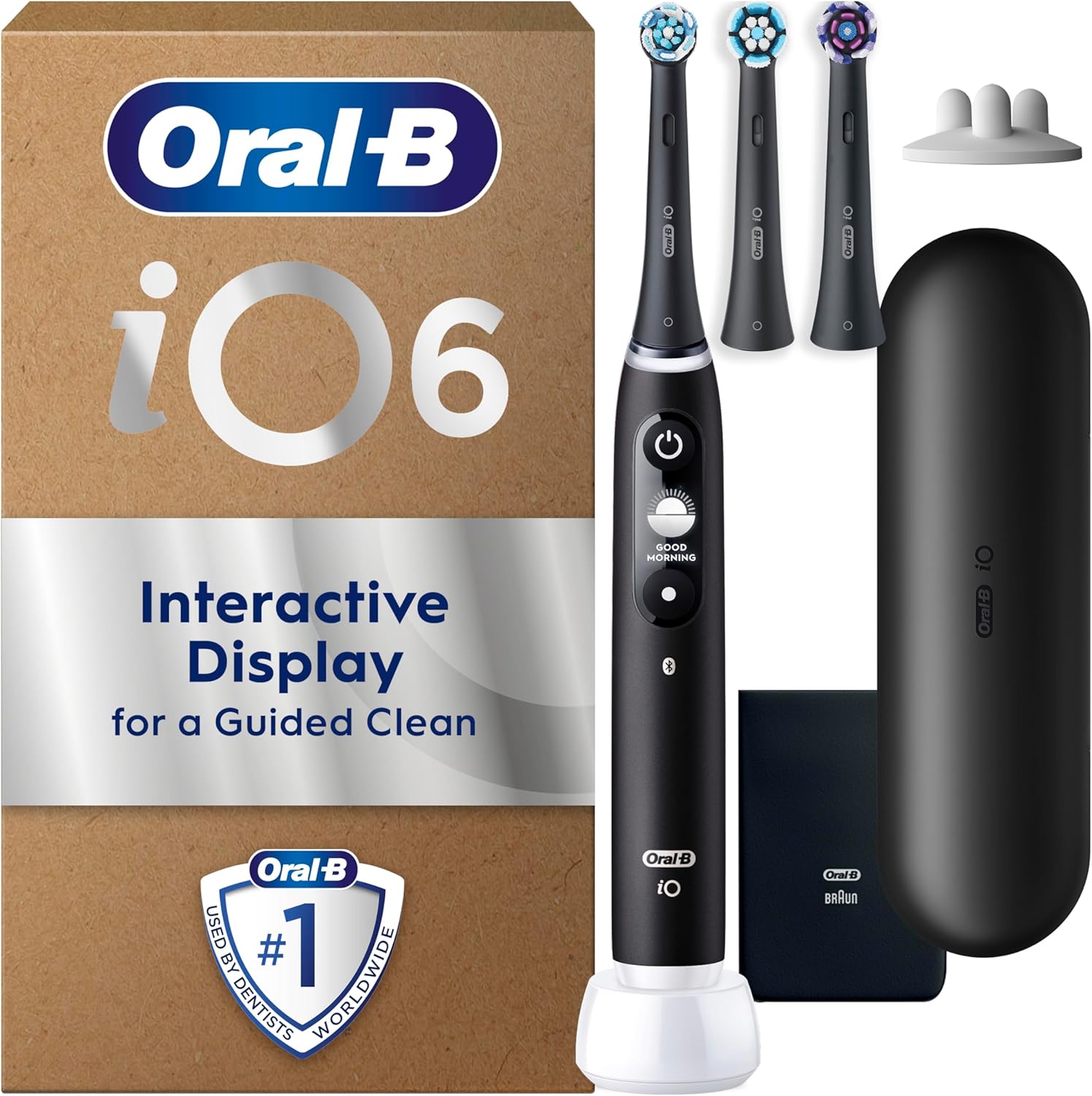 Oral-B iO6 Electric Toothbrushes For Adults, 3 Toothbrush Heads, Travel Case and...