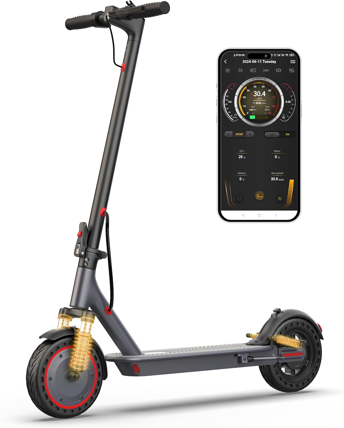 Electric Scooter VOLPAM, Special Dual Suspension Scooter with 10 Inches Size, In...