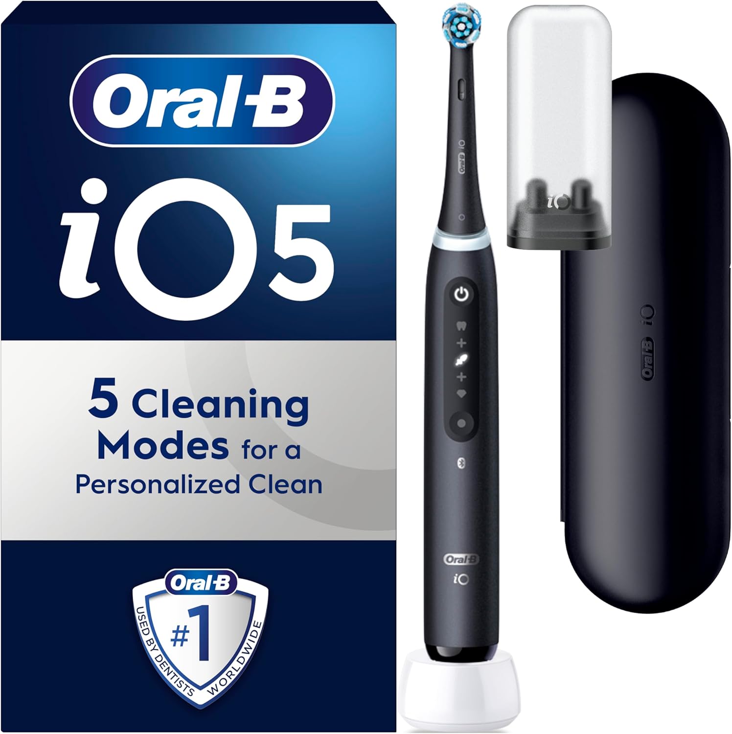 Oral-B iO5 Electric Toothbrushes For Adults, 1 Toothbrush Head and Travel Case,...