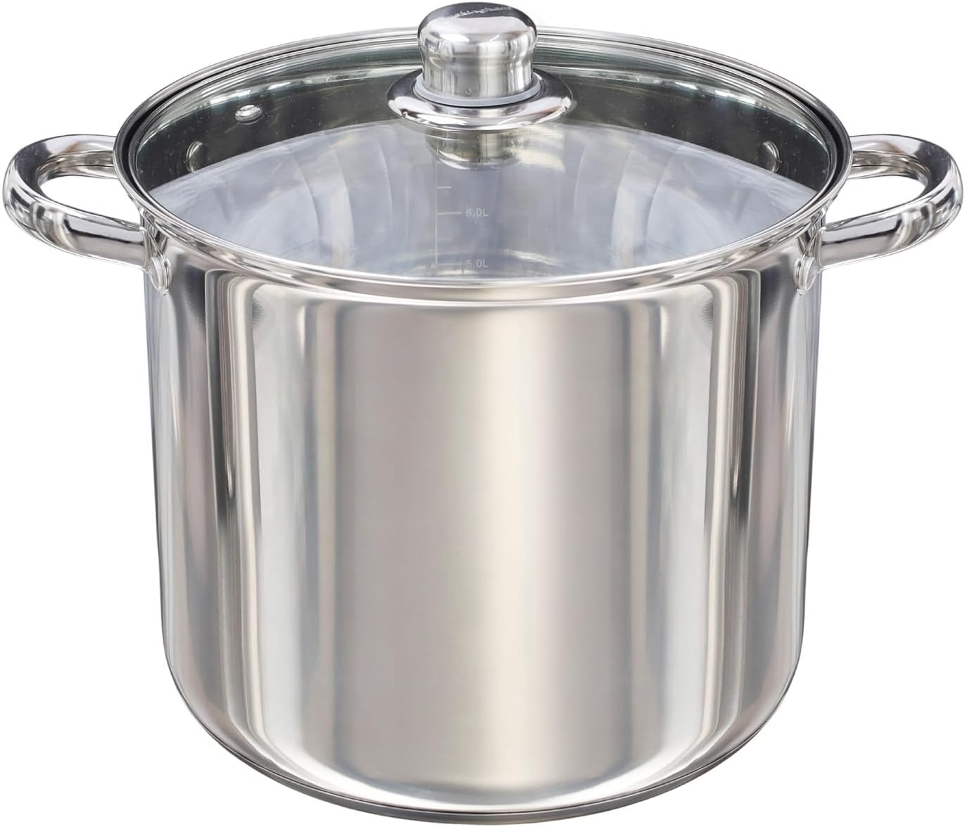 Buckingham Deep Induction Stock Pot with Glass Lid Premium Stainless Steel Multi...