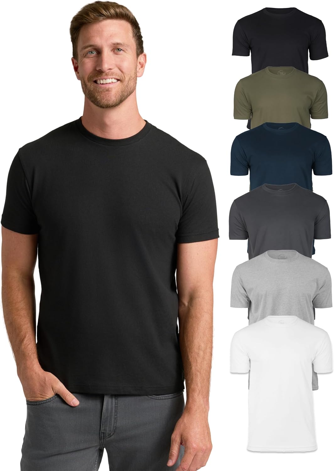 True Classic Mens T-Shirts – Short Sleeve Crew Neck T Shirts for Man, Cotton Ble...