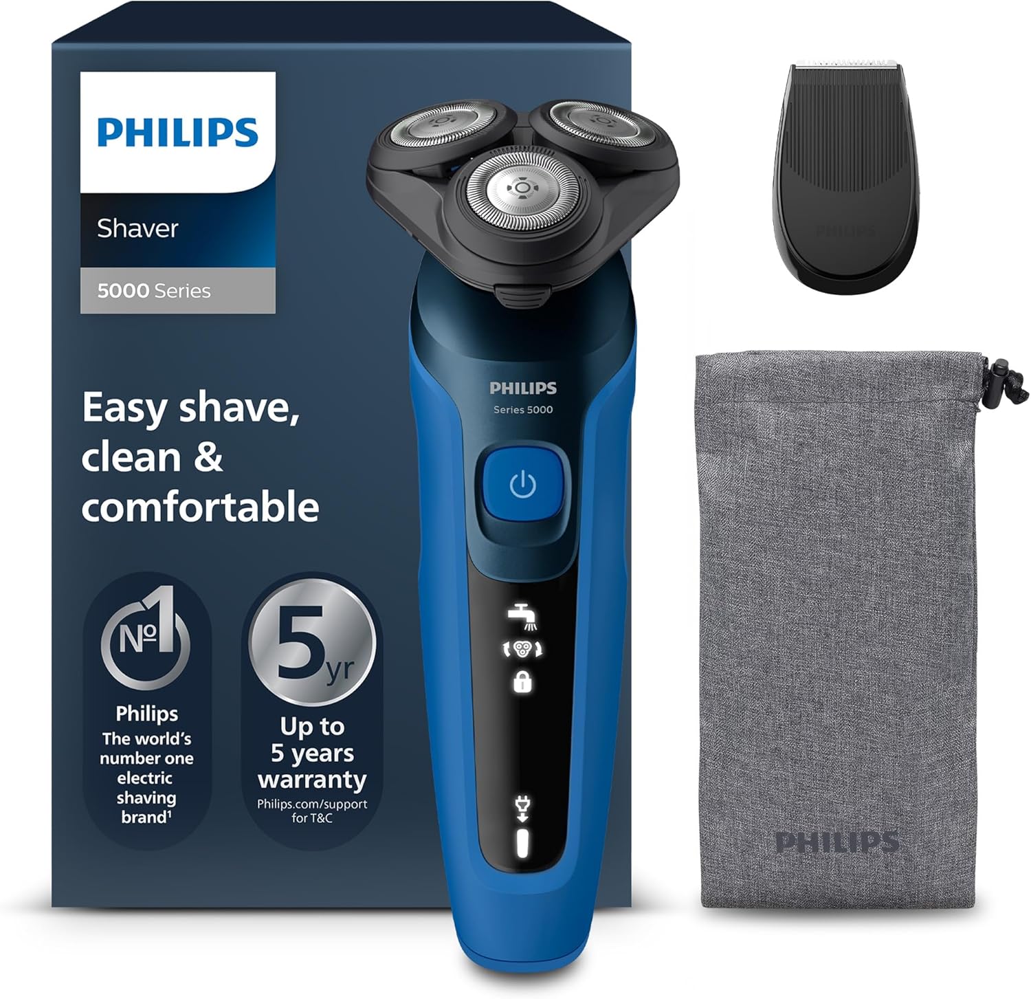 Philips Shaver Series 5000, Wet and Dry Electric Shaver for Men, ComfortTech bla...