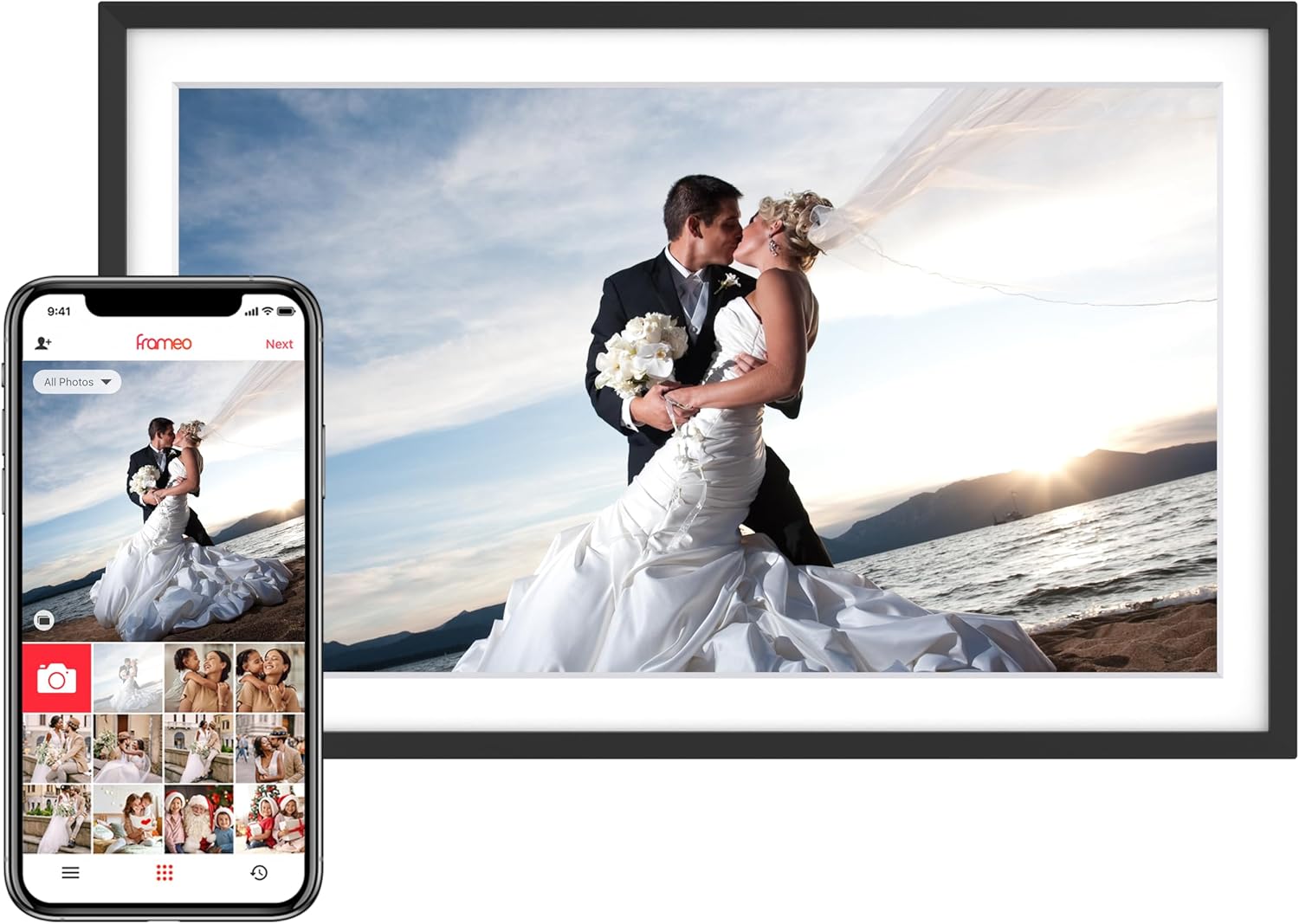 15.6'' Digital Picture Frame with 1920x1080 IPS Touch Screen, 32GB Frameo WiFi D...