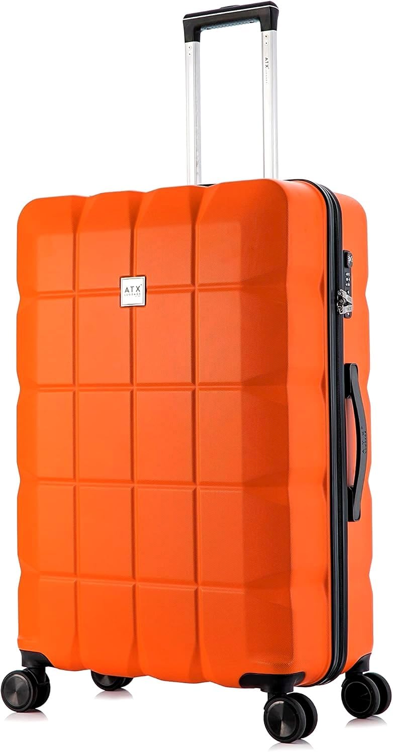 ATX Luggage Large Suitcase on 4 Dual Spinner Wheels Super Lightweight ABS Hard S...