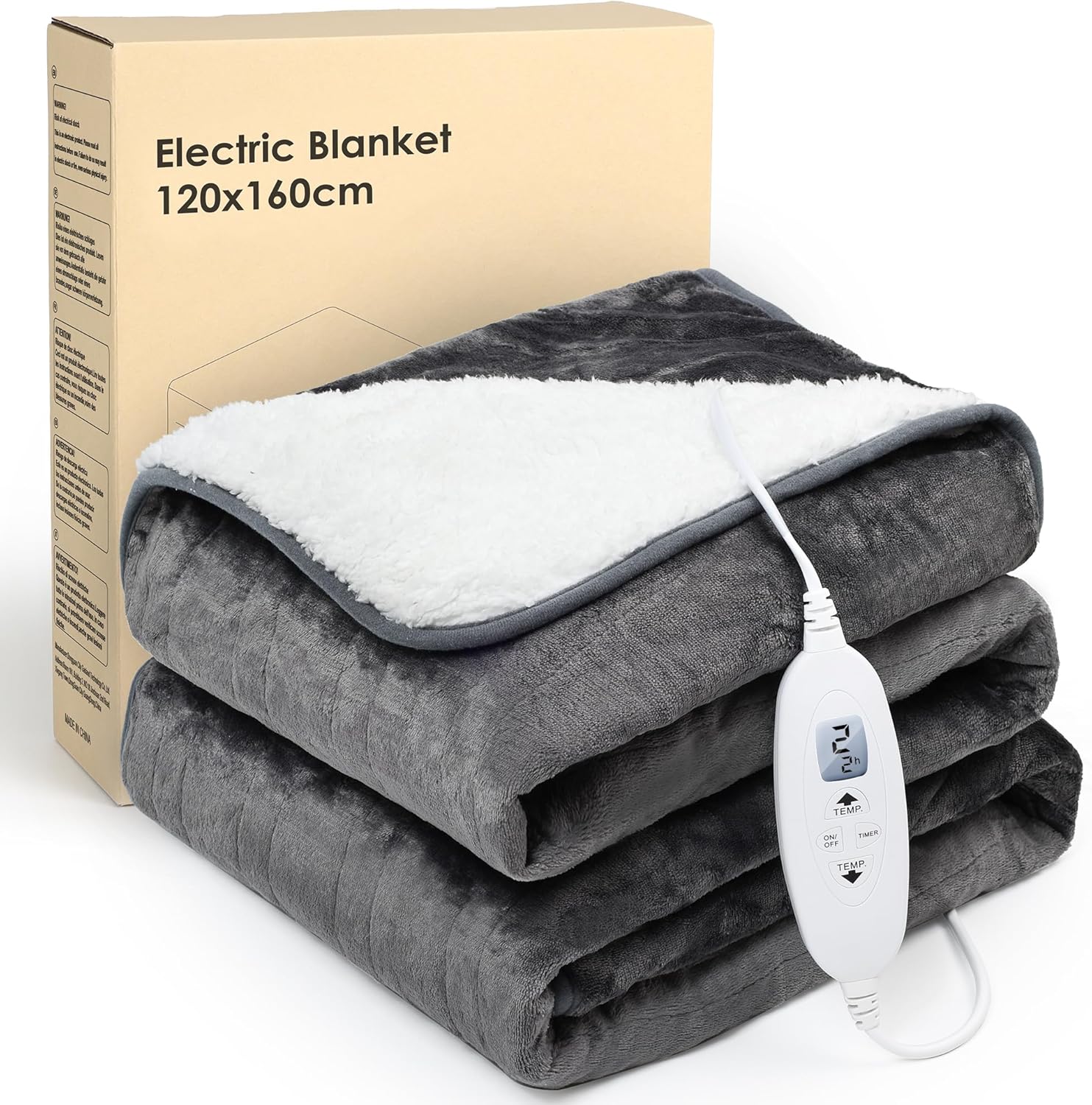 Electric Heated Blanket Throw,Electric Throw with 4 Heat Settings & 4 Hours Auto...