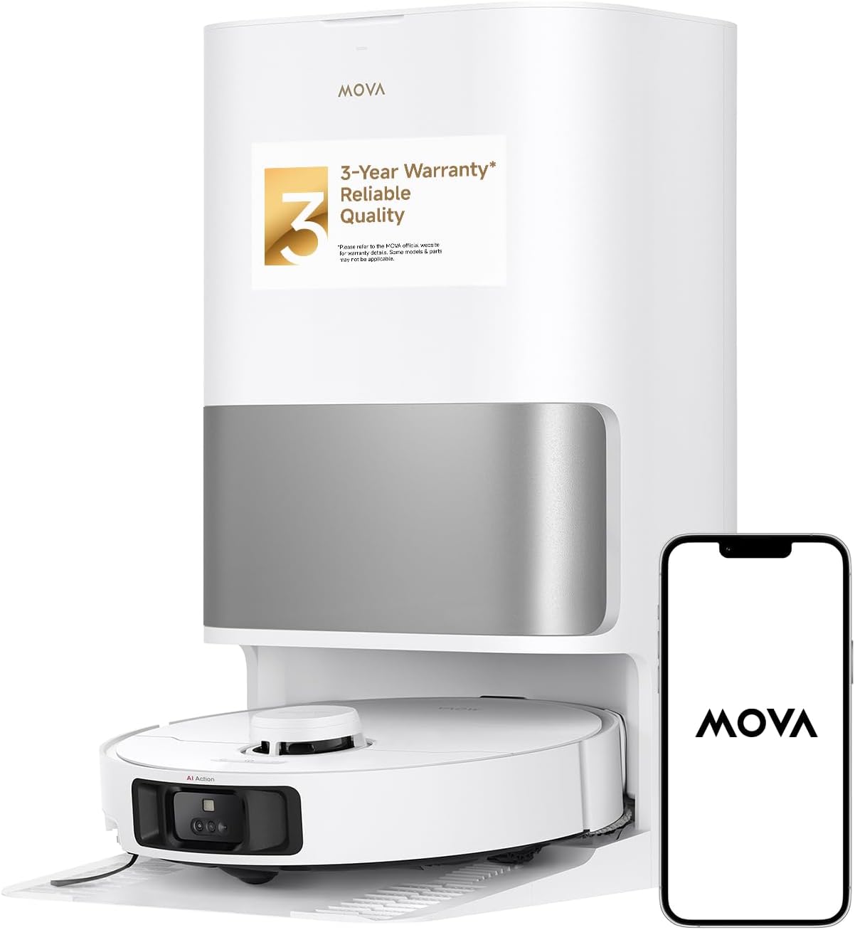 Mova P10 Pro Ultra Robot Vacuum and Mop 13,000Pa Suction, 140°F Hot Water Auto M...