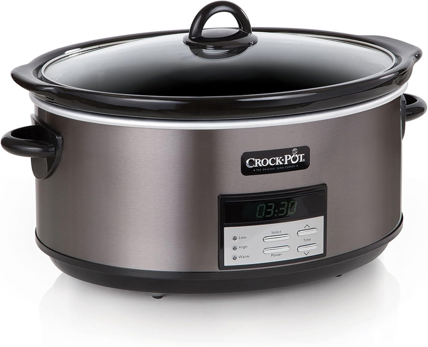 Crock-Pot Large 8-Quart Programmable Slow Cooker with Auto Warm Setting Black St...