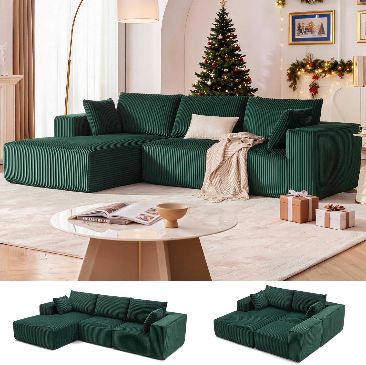 108” Modular Sectional Sofa, Cloud Sectional Couch with Deep Seat, Modern Modula...