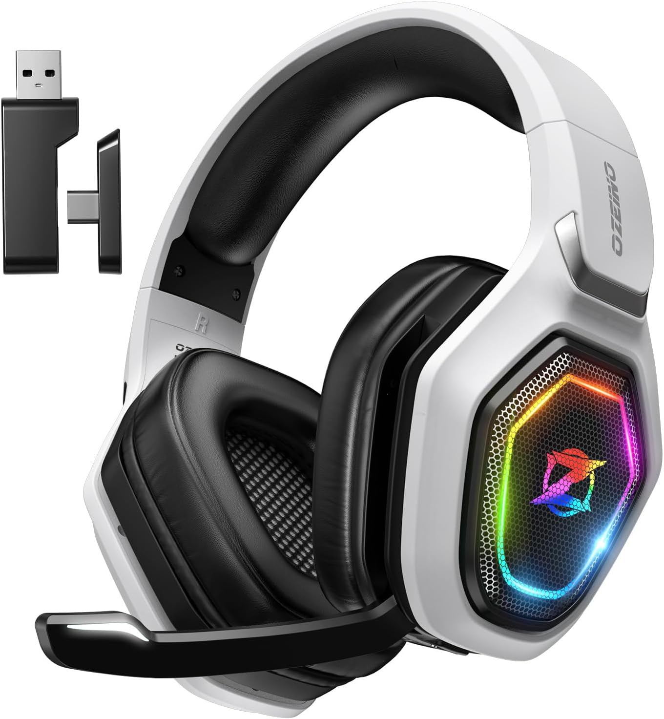 Ozeino Wireless Gaming Headset for PC, Ps5, Ps4-2.4GHz Lossless Audio USB & Type...
