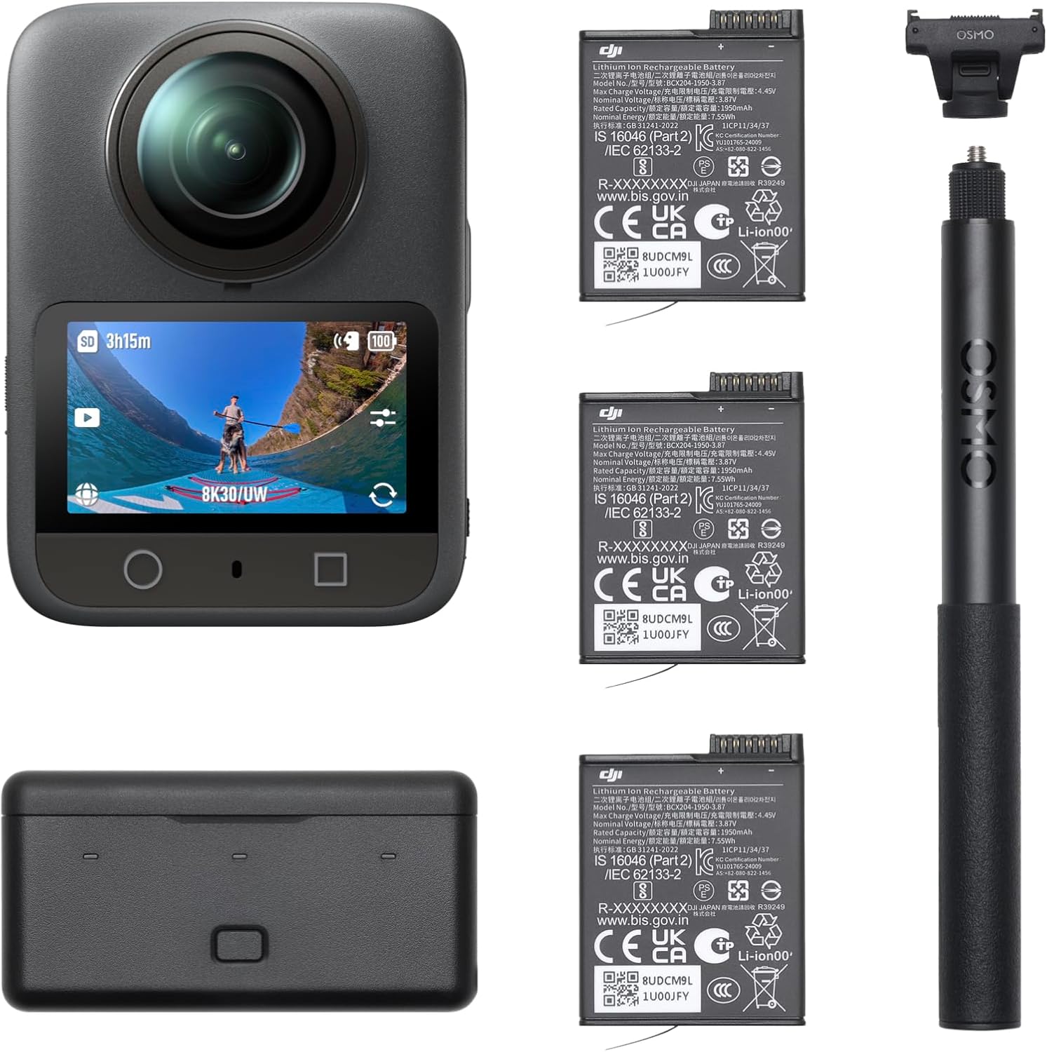 DJI Osmo 360 Camera Adventure Combo, Waterproof 8K 360° Action Camera with 1-Inc...