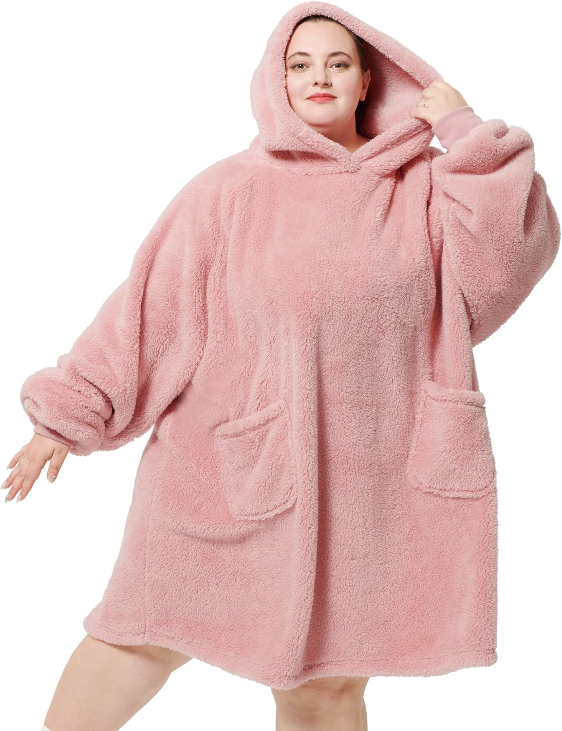 Bedsure Wearable Blanket Hoodie Women - Fluffy Fleece Hoodie Blanket for Adults...