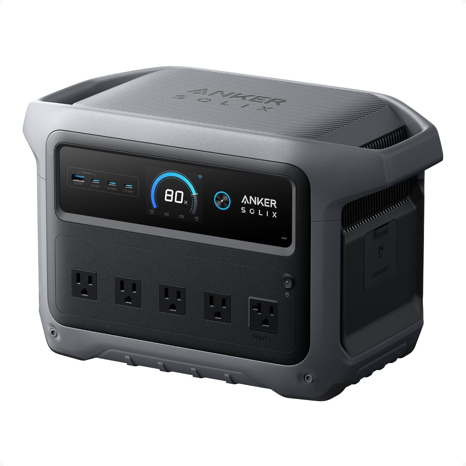 Anker SOLIX C1000 Gen 2 Portable Power Station, 2,000W (Peak 3,000W) Solar Gener...