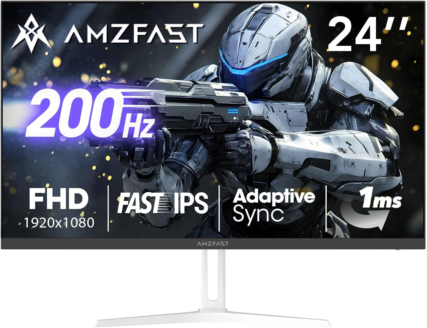 Amzfast 24 Inch Gaming Monitor 200Hz FHD 1080p Fast IPS Computer Monitor, 110% s...