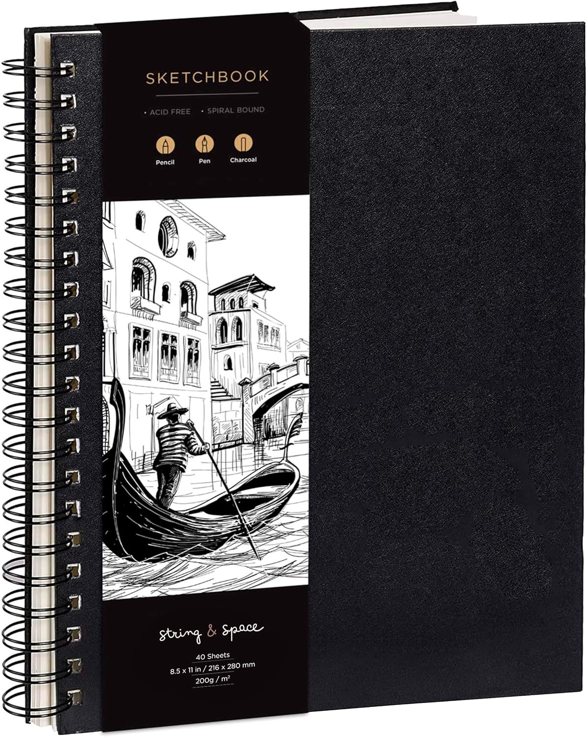 A4 Hardcover Drawing Book - Extra Thick Paper (200 GSM) - Spiral Bound for Kids...