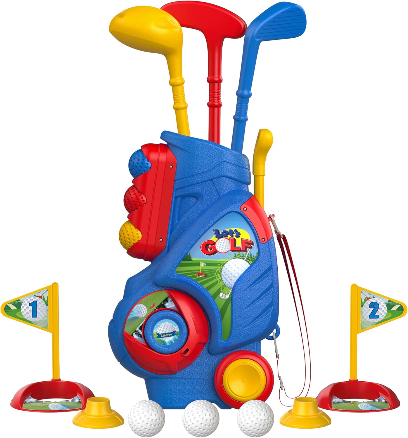 Liberry Toddler Golf Set, Upgraded Kids Golf Cart with Unique Shoulder Strap Des...
