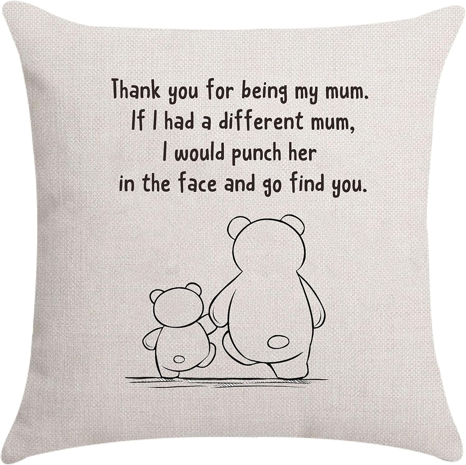 Mum Cushion Cover Throw Pillow - Mummy & Mom Gifts from Daughter & Son (Thank Yo...