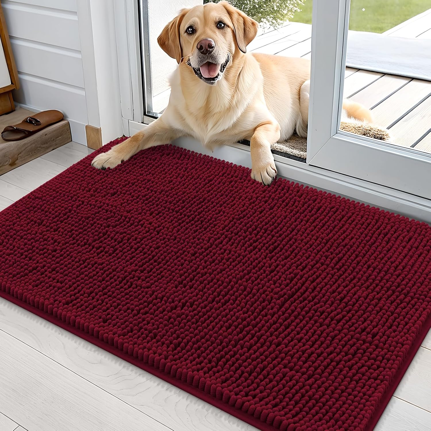 OLANLY Dog Door Mat, Premium Muddy Paws Absorbent Doormat with Non-Slip Feature,...